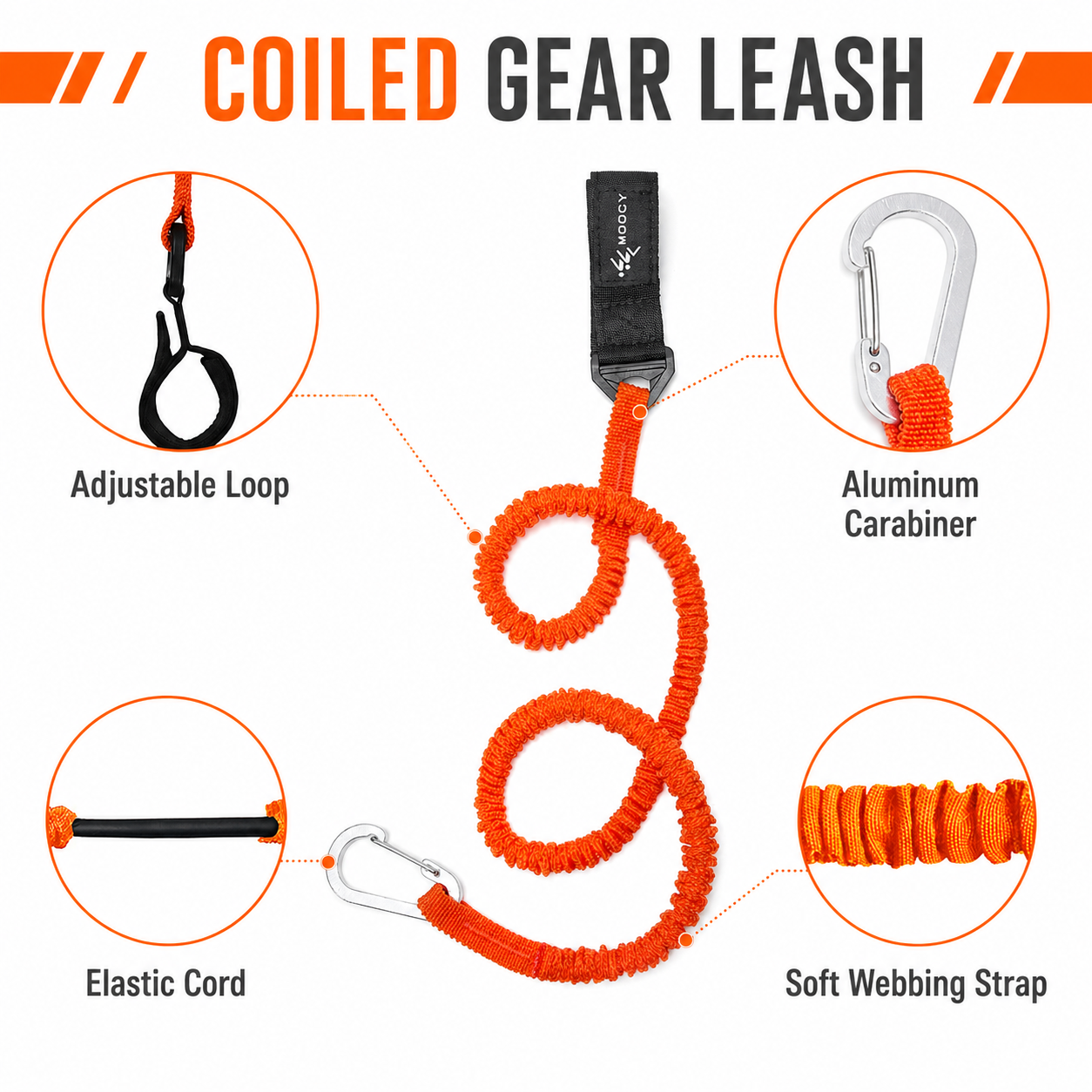 Coiled Paddle Leash Orange Kay – Fishing Kayak Paddle Leash Bewertung und Preis